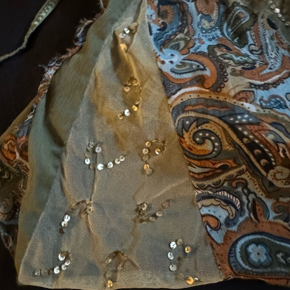 Mimi Maternity Tank beaded tulle paisley chartreuse beautiful medium - Picture 6 of 6